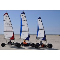 BeachCruiser, weiß/blau, weiß/rot, Segel 4.0 für Strandsegler