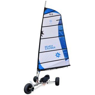 BeachCruiser, weiß/blau, weiß/rot, Segel 5.5 für Strandsegler